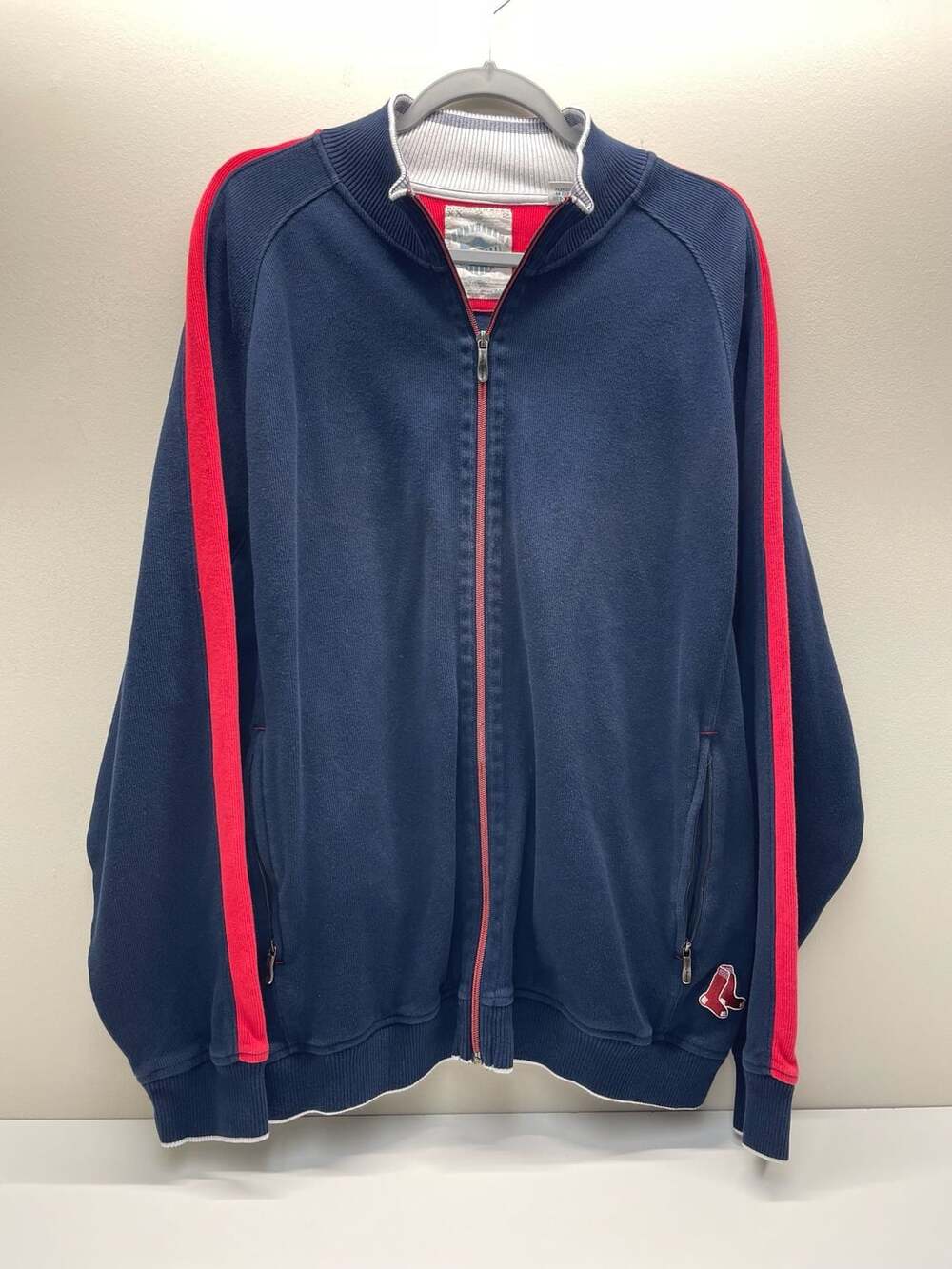Tommy Bahama Boston Red Sox Full Zip Sweater Jacket Size XL Blue Red MLB